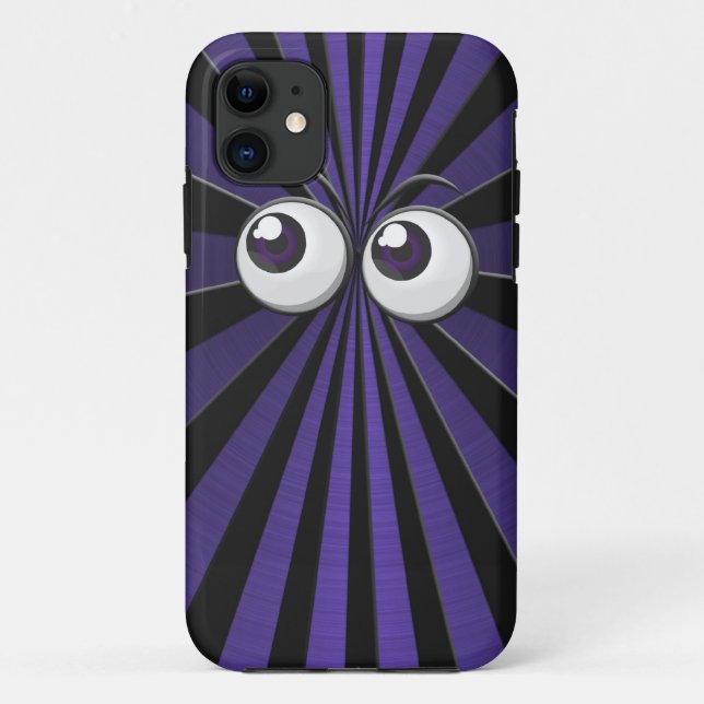 Coques Case-Mate iPhone Gros Yeux sur un Starburst Noir et Violet (Dos)