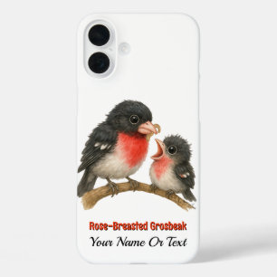 Coque Pour iPhone 16 Plus Grosbeak à poitrine Rose étonnante