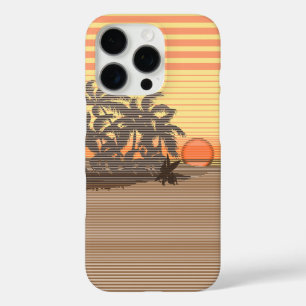 Coque iPhone 16 Pro Grosse bande de soleil Hawaiian Jaune