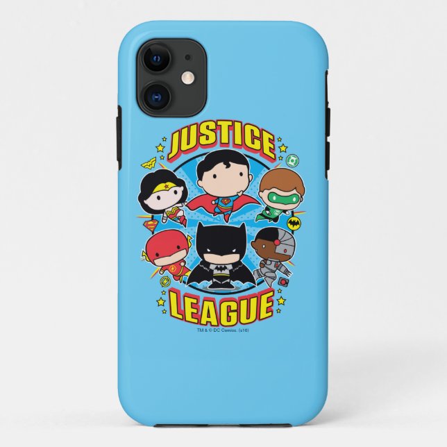 Coques Case-Mate iPhone Groupe de la Ligue de la justice de Chibi (Dos)