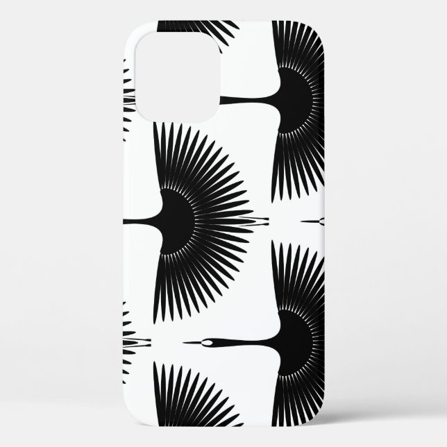 Coques Case-Mate iPhone Grue gracieuse : Motif d'oiseaux orientaux (Verso)
