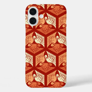 Coque Pour iPhone 16 Plus Grues japonaises, mandarin et orange clair