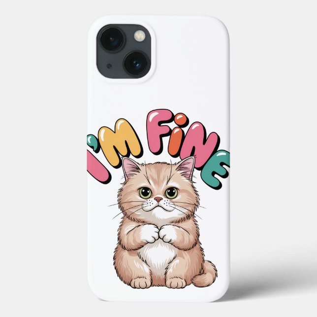 Coques Case-Mate iPhone Grumpy Cat "I'm Fine" Funny Cartoon Shirt (Verso)