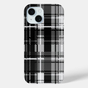Coque Case-Mate iPhone Grund Black Blanc Flannel Plaid Tartan Design