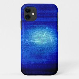 Coque iPhone 11 Grunge bleu foncé mur arrière - plan design graphi