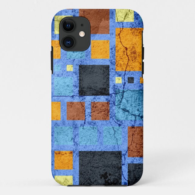Coques Case-Mate iPhone Grunge Cracked Rétro Carré moderne Motif (Dos)