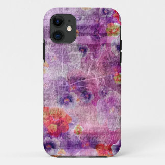 Coque iPhone 11 Grunge floral art arrière - plan motif 2