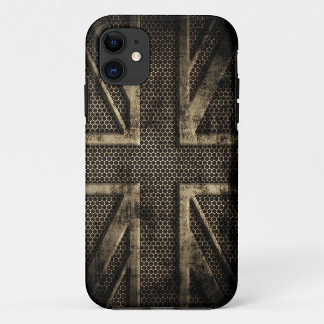 Coques Case-Mate iPhone Grunge Metal Union Jack (Dos)