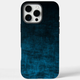Coque iPhone 16 Pro Max Grunge Ombre noir et Turquoise Texture