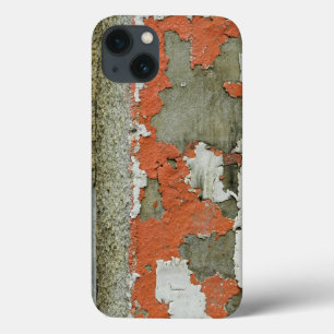 Etui iPhone 13 Grunge peint orange sur mur de béton