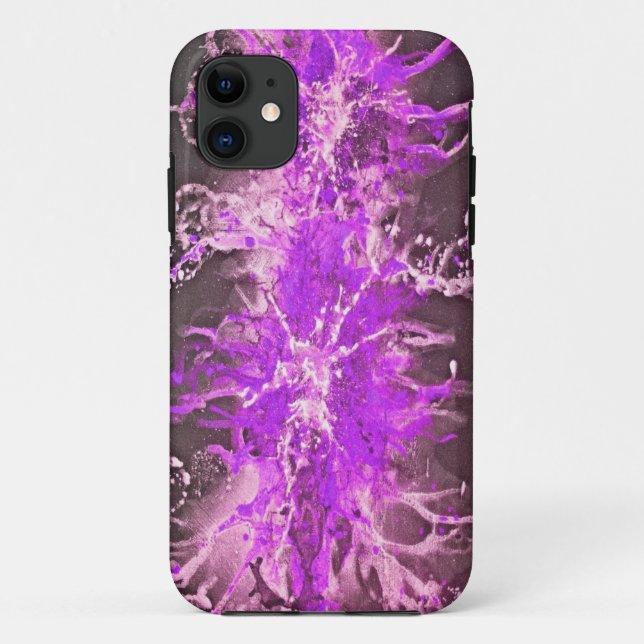 Coques Case-Mate iPhone Grunge Splatter Design - violet (Dos)