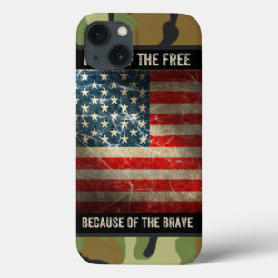 Etui iPhone 13 Grunge USA Drapeau sur Camouflage 2 iPad Mini Case