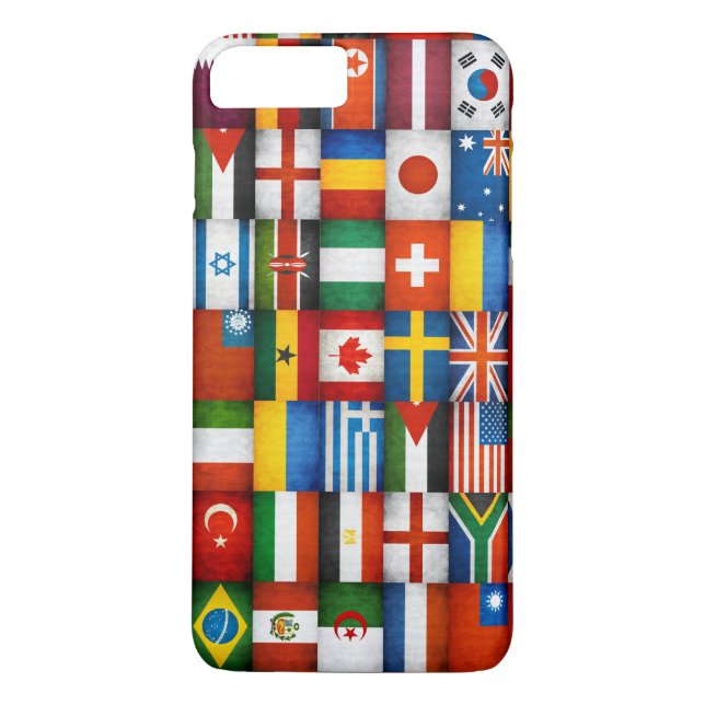 Coques Case-Mate iPhone Grunge World Flags Collage Design (Dos)
