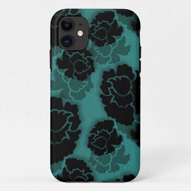 Coques Case-Mate iPhone Grungy Floral Decadence BT iPhone 5 Coque, Turquoi (Dos)