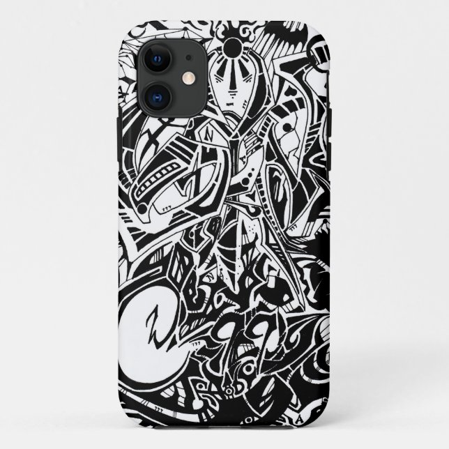 Coques Case-Mate iPhone GRYM - Art Abstrait noir et blanc (Dos)
