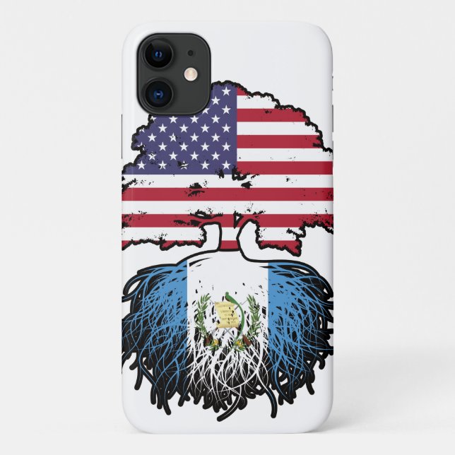 Coques Case-Mate iPhone Guatémaltèque-États-Unis Drapeau des racines d'arb (Dos)