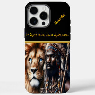 Coque iPhone 16 Pro Max Guerrier de coeur Lion,