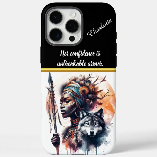 Coques Case-Mate iPhone Guerrier de feu avec l'art du loup (Verso)