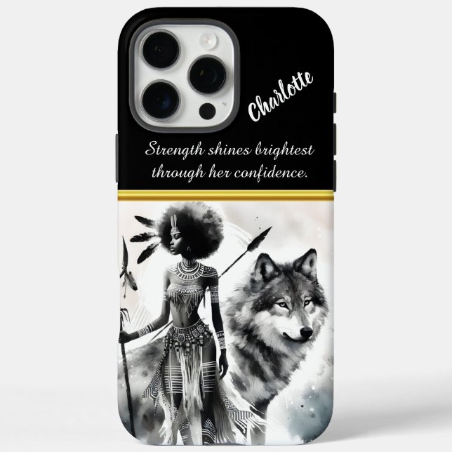 Coques Case-Mate iPhone Guerrier de la nature avec un compagnon de loup fé (Verso)