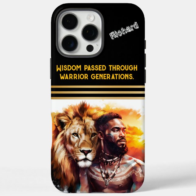 Coques Case-Mate iPhone Guerrier et lion noble s'unissent au coucher du so (Verso)