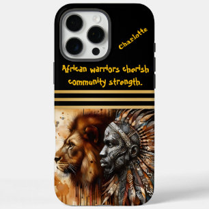Coque iPhone 16 Pro Max Guerrier et lion : unis dans l'esprit