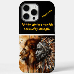 Coque iPhone 16 Pro Max Guerrier et lion : unis dans l'esprit