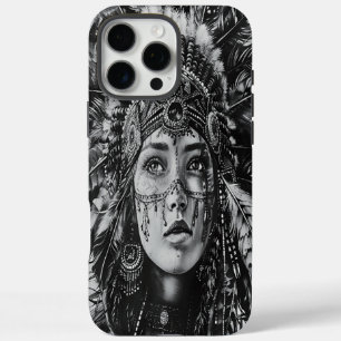 Coque iPhone 16 Pro Max Guerrier indien plumé
