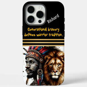 Coque iPhone 16 Pro Max Guerrier plumé avec un lion