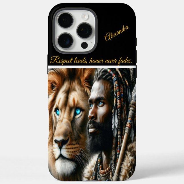 Coques Case-Mate iPhone Guerrier royal avec compagnon de lion. (Verso)