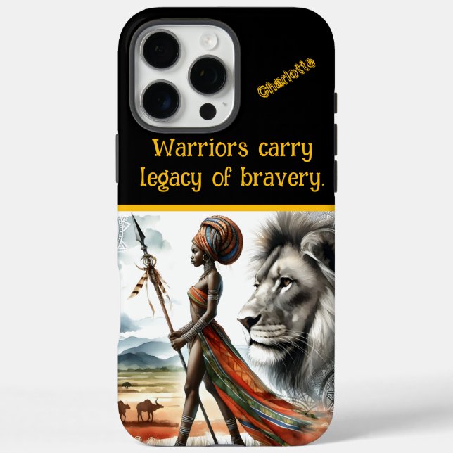 Coques Case-Mate iPhone Guerrier se dresse fièrement sur fond africain (Verso)