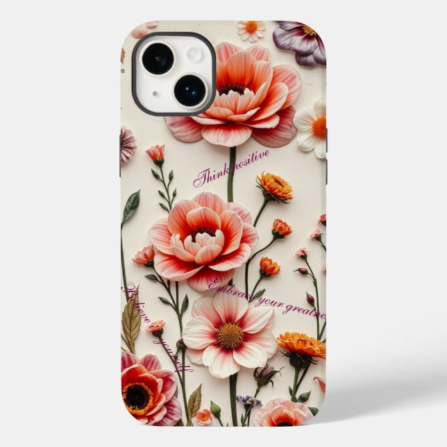 Coques Case-Mate iPhone guillemet personnalisé fleur boho (Verso)