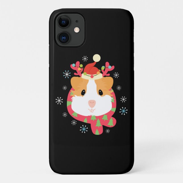 Coques Case-Mate iPhone Guinée Cochon renne de Noël (Dos)