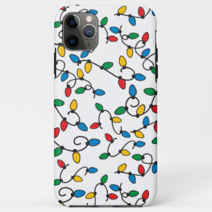 Case-Mate iPhone Case Guirlande de Noël Ampoules Colorées sur Fond Blanc