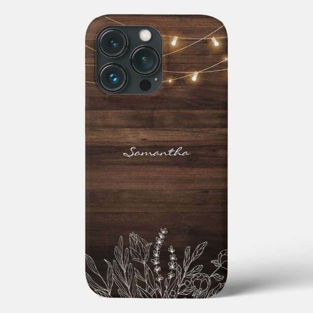 Coques Case-Mate iPhone Guirlande Rustique à Motif Bois (Verso)
