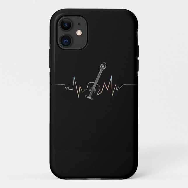 Coques Case-Mate iPhone Guitare acoustique Heartbeat design Cool Cadeau po (Dos)