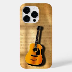 Coque Case-Mate iPhone Guitare Acoustique Vintage Avec Musicien Nom Perso