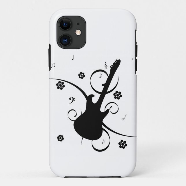 Coques Case-Mate iPhone Guitare Avec Notes Musicales (Dos)