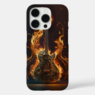 Coque iPhone 16 Pro Guitare électrique en feu