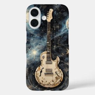 Coque Pour iPhone 16 Guitare électrique flottant dans la couverture de 
