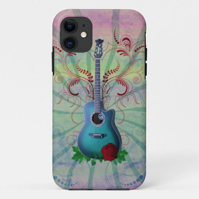 Coques Case-Mate iPhone Guitare florale (Dos)