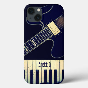 Etui iPhone 13 Guitare grunge personnalisée de clavier de piano