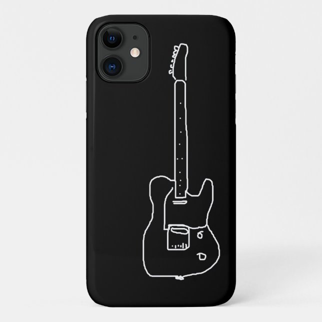 Coques Case-Mate iPhone guitare noire et blanche (Dos)