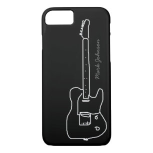 Coque iPhone 8/7 guitare personnalisée en noir