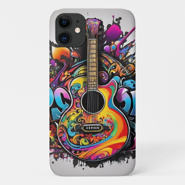 Coques Case-Mate iPhone Guitare psychédélique (Dos)