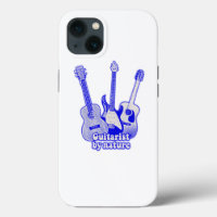 Guitariste par nature. guitare bleu rétro