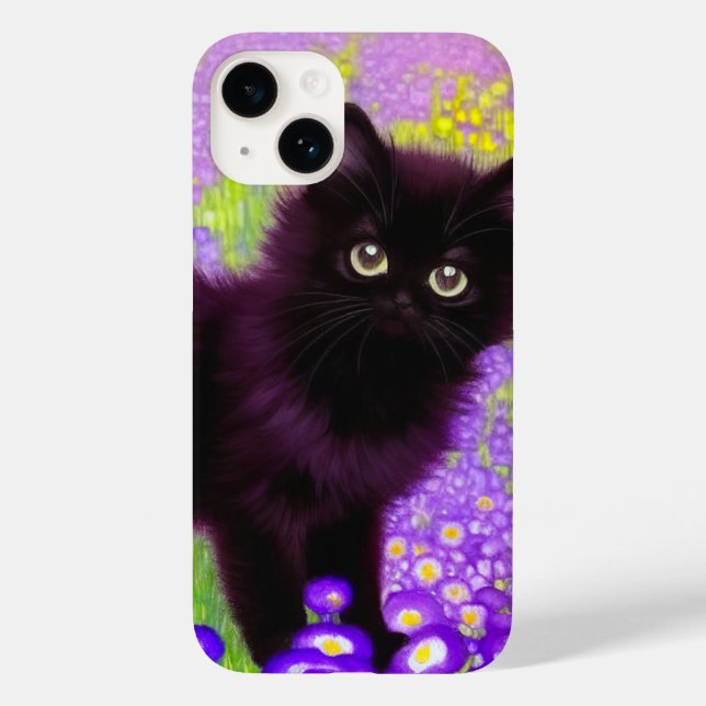 Coques Case-Mate iPhone Gustav Klimt Black Kitten (Verso)
