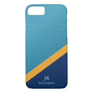 Coque Case-Mate Pour iPhone Guy Damask bleu moderne