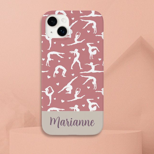 Coques Case-Mate iPhone Gymnastique rose Nom personnalisé Girlie Moderne (Créateur téléchargé)