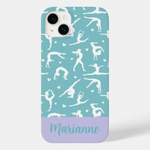 Coque Case-Mate iPhone Gymnastique Turquoise Nom personnalisé Girlie