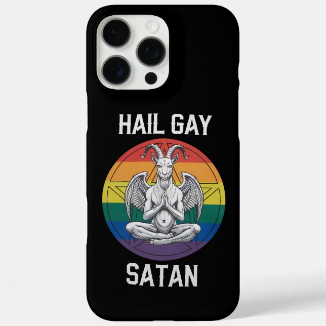Coques Case-Mate iPhone Hail Gay Satan Funny Goth Gothique Goat LGBTQ (Verso)